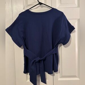 Allison Joy navy Blue boxy top size medium made in the USA